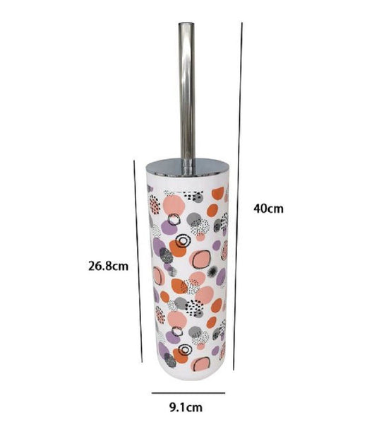 Portascopino A Cilindro 9.1x26.8cm Scopino Bagno Wc Toilette Sfere Astratte 87085         