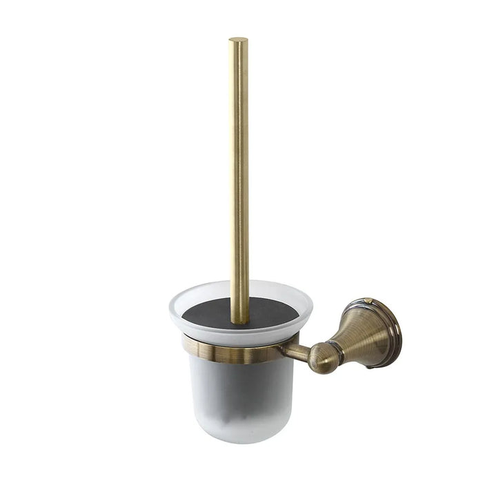 Portascopino a muro in vetro satinato e acciaio finitura bronzo kit di fissaggio incluso Iris