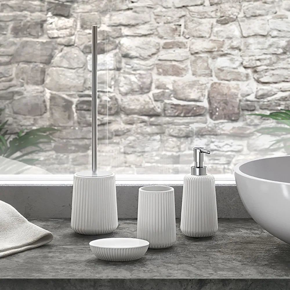 Portascopino bagno bianco Gedy serie Marika in ceramica