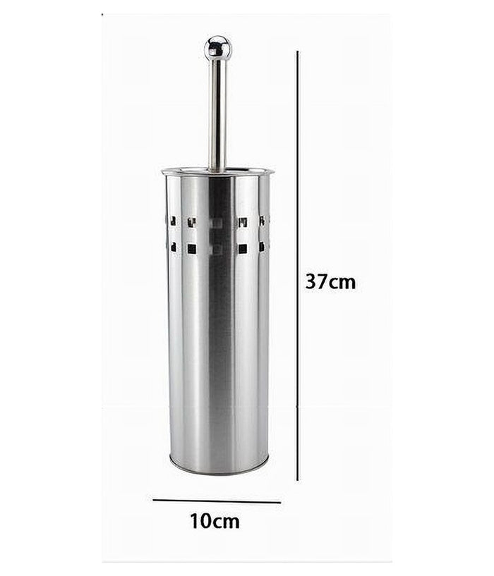 Portascopino Bagno Contenitore Spazzolone Wc In Acciaio Satinato Decorato 69442         