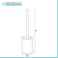 Portascopino bagno in acciaio inox finitura satinata e setole nere