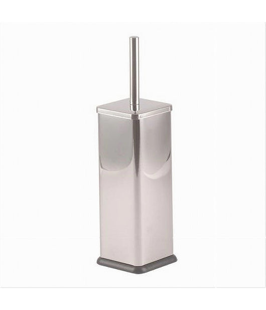 Portascopino Bagno Wc Toilette Quadrato Cromato Nero Con Scopino Completo 87461         