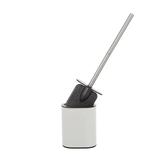 Portascopino bianco a parete o in appoggio con spatola in silicone