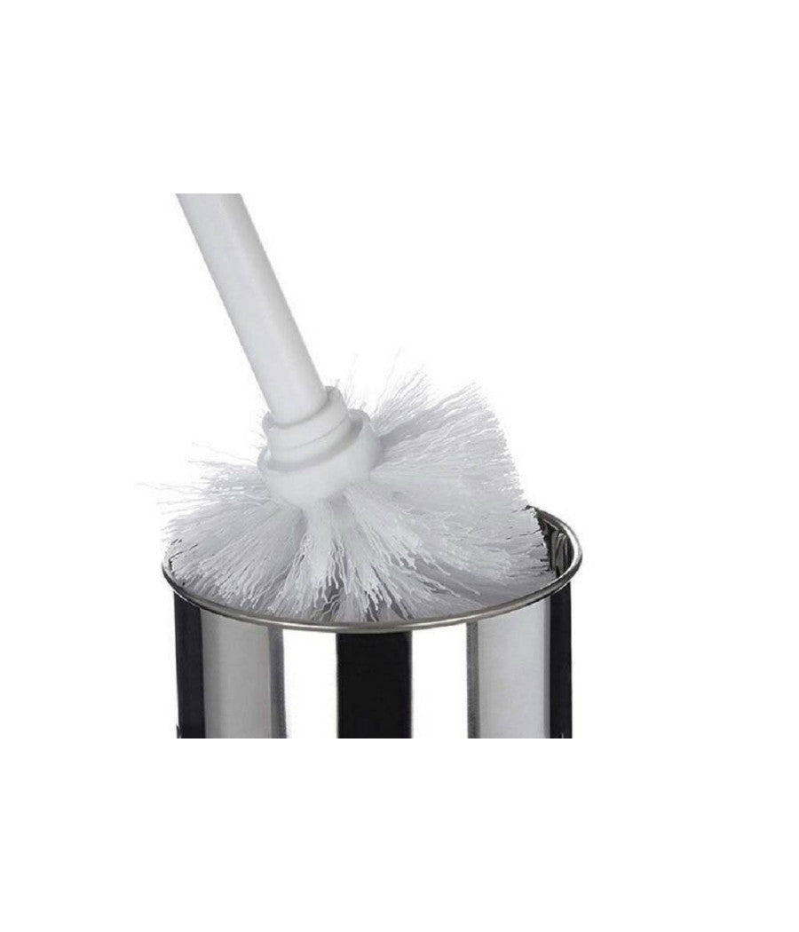Portascopino Cilindro Acciaio Bagno Spazzolone Wc Argento Con Stelle Lune 52666         