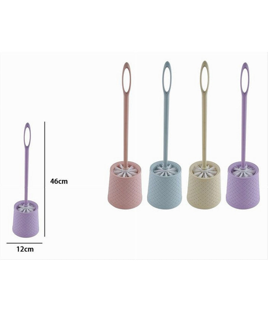 Portascopino Colorato Intreccio Rigato Per Bagno Wc Toilette Con Scopino 87268         