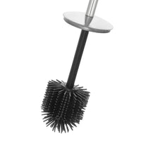 Portascopino cromato con setole nere in silicone e secchio interno