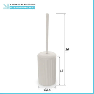 Portascopino da appoggio beige in plastica Ring