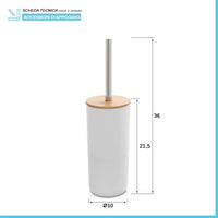 Portascopino da appoggio bianco in abs e bambù Surf