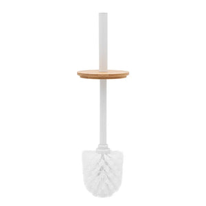 Portascopino da appoggio bianco opaco in acciaio e bambù Haiti