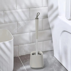 Portascopino da appoggio grigio e grigio scuro con setole in silicone