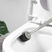 Portascopino da appoggio grigio e grigio scuro con setole in silicone