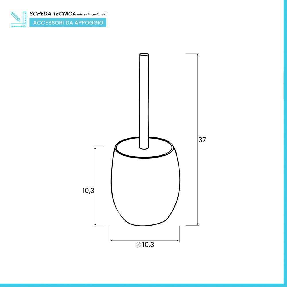 Portascopino Da Appoggio In Poliresina Grigio Effetto Pietra Stone