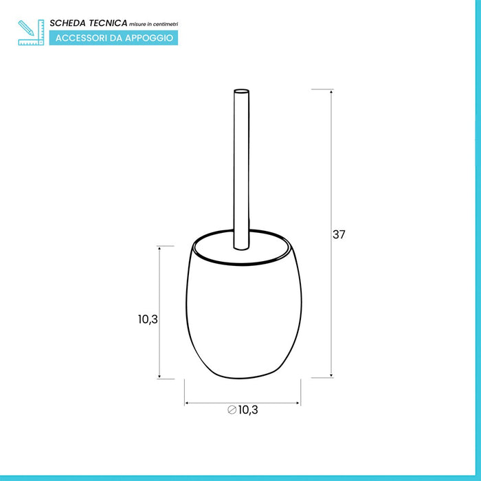 Portascopino Da Appoggio In Poliresina Grigio Effetto Pietra Stone