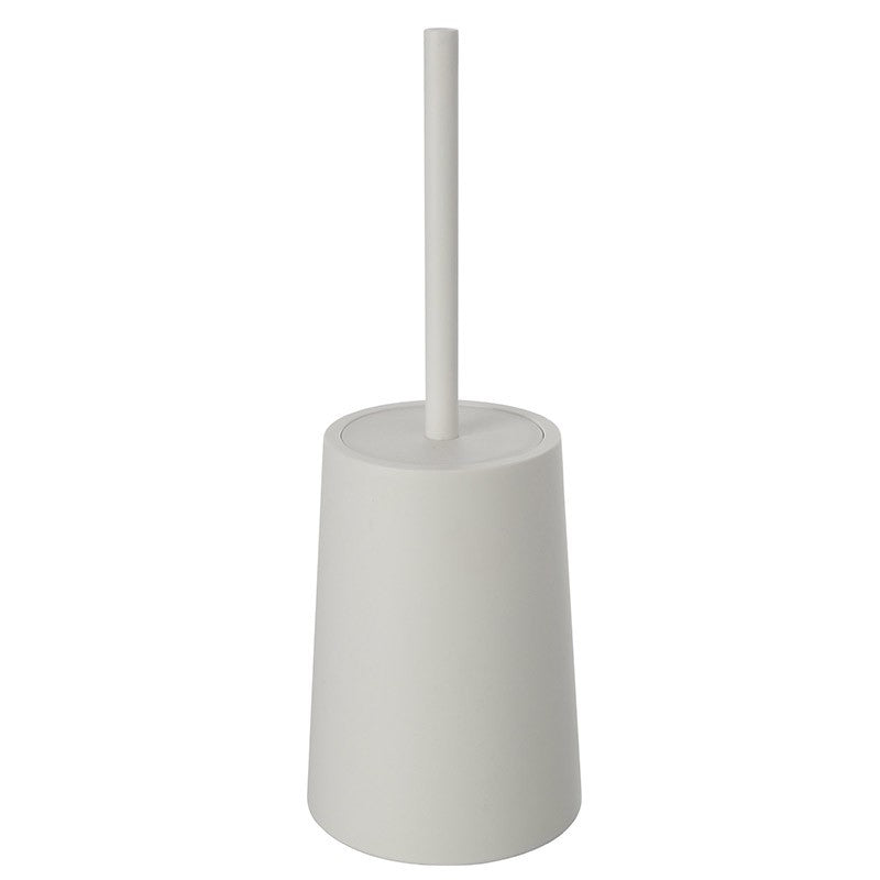 Porta scopino wc da appoggio in plastica bianca dal design tondo