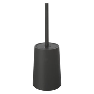 Porta scopino wc da appoggio in plastica grigia dal design tondo