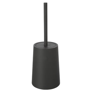 Porta scopino wc da appoggio in plastica grigia dal design tondo