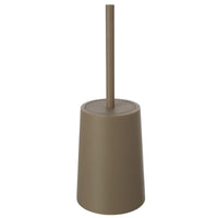 Porta scopino wc da appoggio in plastica tortora dal design tondo