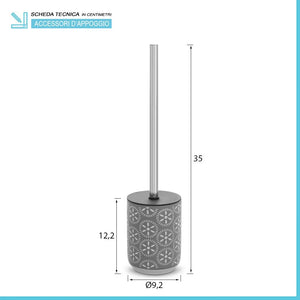 Portascopino da terra in ceramica grigio con setole nere  Circus