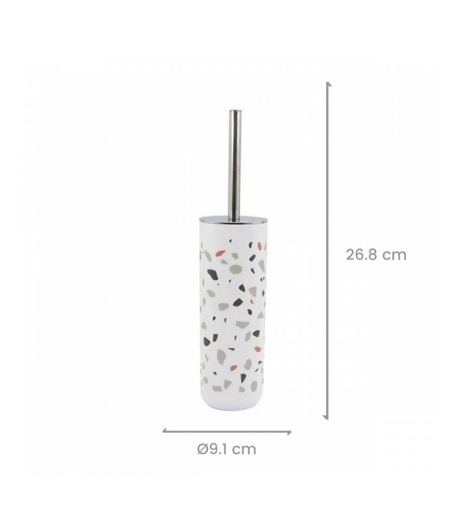 Portascopino Graniglia In Plastica Bianco Multicolore 9.1x26.8 Cm Scopino 69843         