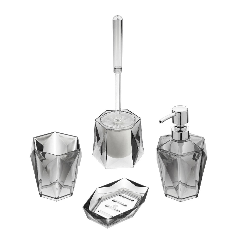 Portascopino grigio in plastica trasparente da appoggio Diamante