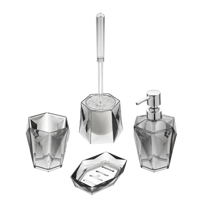 Portascopino grigio in plastica trasparente da appoggio Diamante