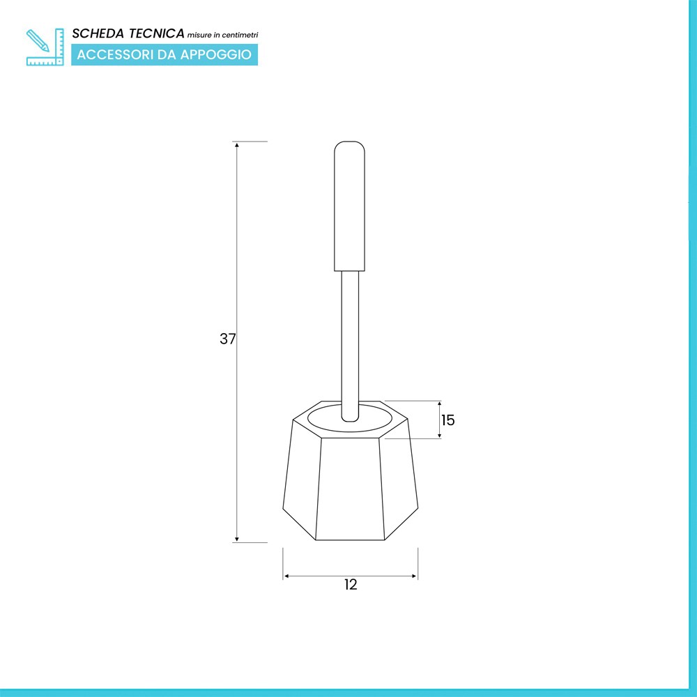 Portascopino grigio in plastica trasparente da appoggio Diamante