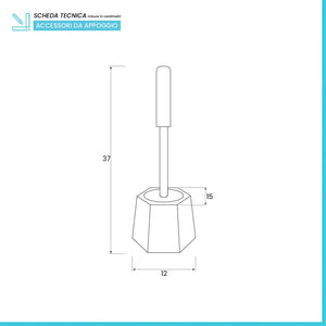 Portascopino grigio in plastica trasparente da appoggio Diamante
