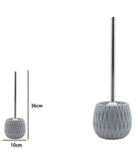 Portascopino Grigio Lavorato Con Scopino Accessorio Moderno Arredo Bagno 79953         