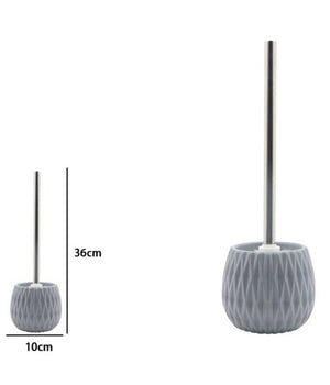 Portascopino Grigio Lavorato Con Scopino Accessorio Moderno Arredo Bagno 79953         