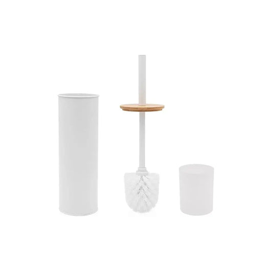 Portascopino in appoggio acciaio bianco e bambu | Haiti