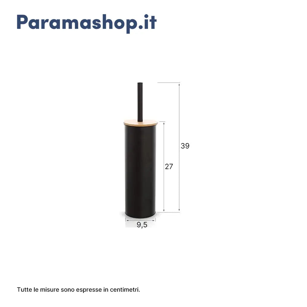 Portascopino in appoggio acciaio nero e bambu | Haiti