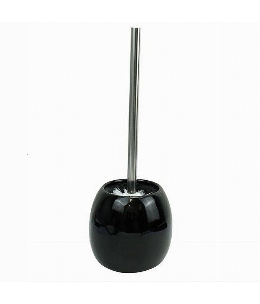 Portascopino In Ceramica Nero Con Scopino Moderno Accessorio Arredo Bagno 79251         