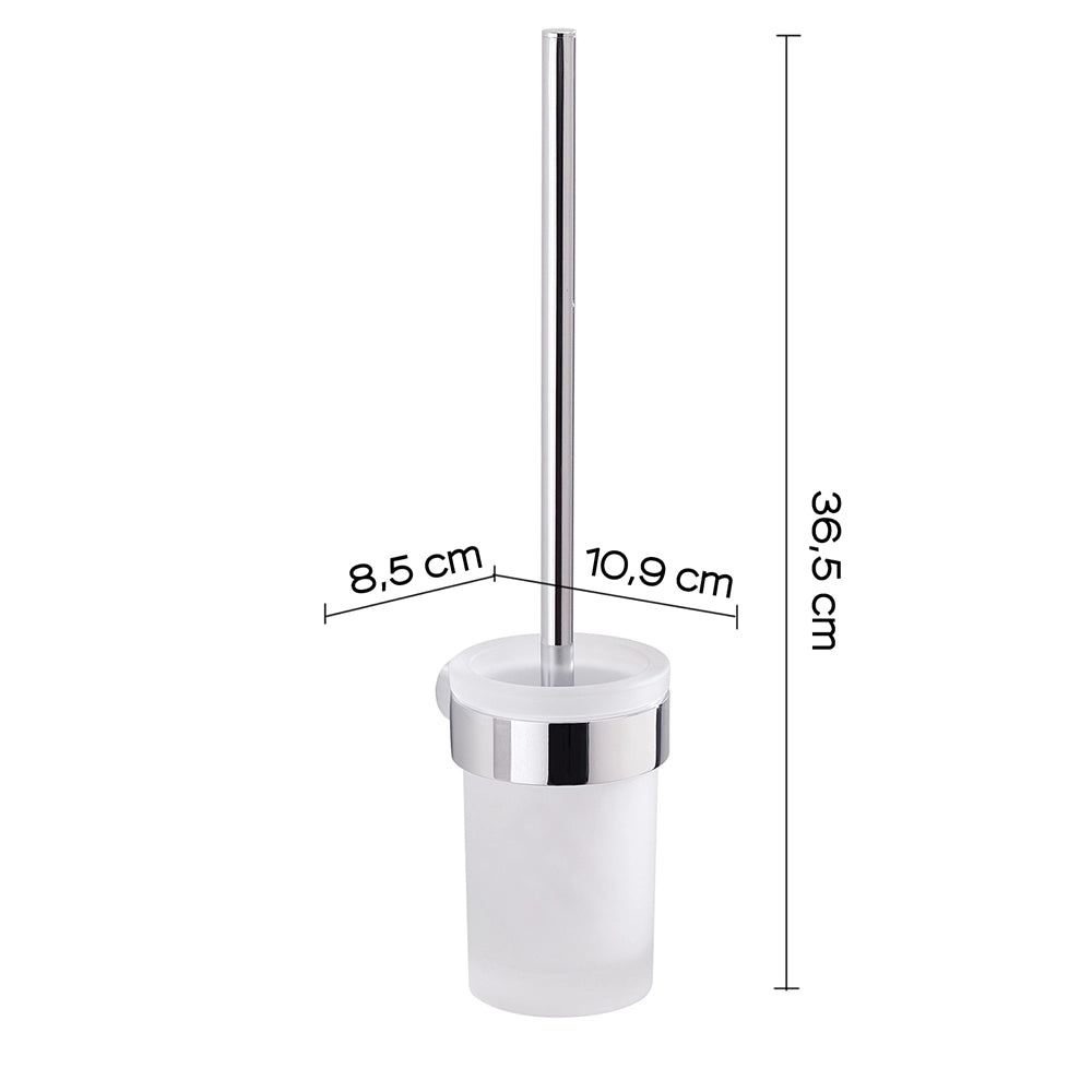 Portascopino a muro Gedy in vetro satinato e ottone cromato | Pirenei