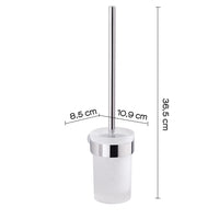 Portascopino a muro Gedy in vetro satinato e ottone cromato | Pirenei