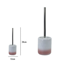 Portascopino Per Arredo Bagno Wc Toilette Bianco Rosa Con Scopino Completo 59909         