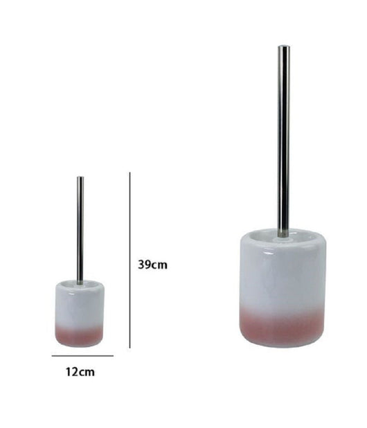 Portascopino Per Arredo Bagno Wc Toilette Bianco Rosa Con Scopino Completo 59909         