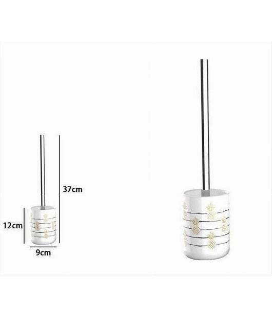 Portascopino Porta Scopino Bagno Wc Toilette Ananas Con Scopino Completo 69755         