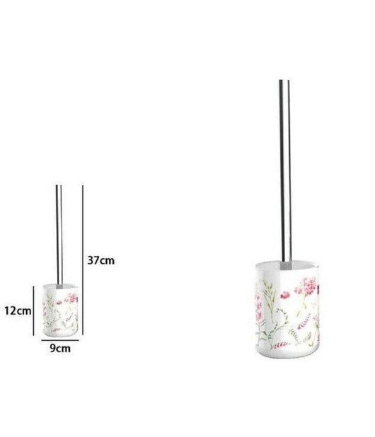 Portascopino Porta Scopino Bagno Wc Toilette Fiori Con Scopino Completo 69920         