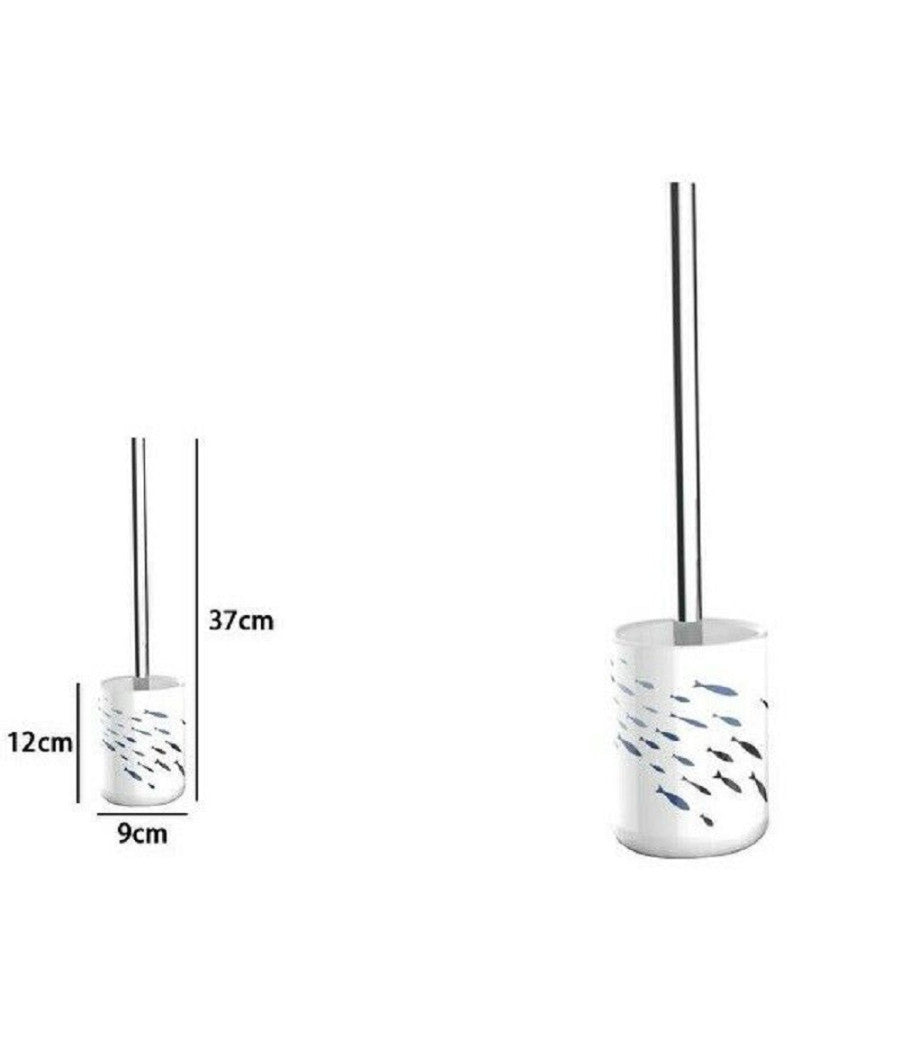 Portascopino Porta Scopino Bagno Wc Toilette Pesciolini Scopino Completo 69878         