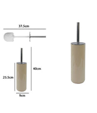 Portascopino Porta Scopino Con Scopettino Wc Bagno Toilette Beige Silver 79884         