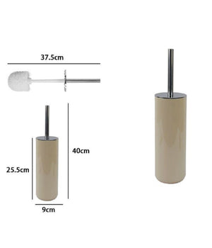 Portascopino Porta Scopino Con Scopettino Wc Bagno Toilette Beige Silver 79884         