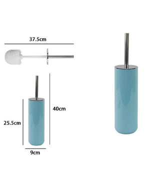 Portascopino Porta Scopino Con Scopettino Wc Bagno Toilette Celeste Silver 79890         