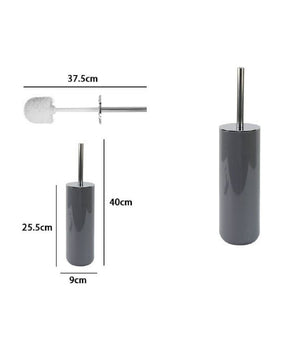 Trade Shop - Portascopino Porta Scopino Con Scopettino Wc Bagno Toilette Grigio Silver 79896 -