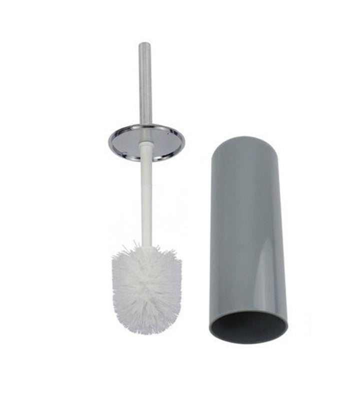 Portascopino Porta Scopino Con Scopettino Wc Bagno Water Grigio Silver 69483         