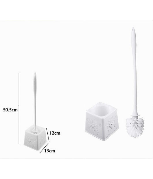 Portascopino Quadrato Decorato Bianco Per Bagno Wc Toilette Con Scopino 79824         