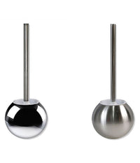 Portascopino Spazzolone Tondo Da Bagno Acciaio Lucido Satinato Arredo 37 X 13 Cm         