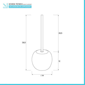 Portascopino Tondo Ceramica Tortora Oslo