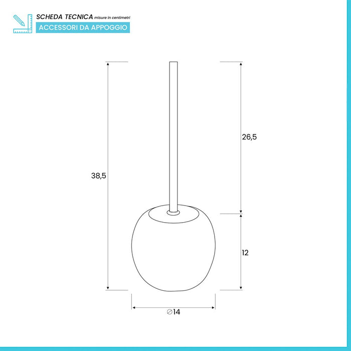 Portascopino Tondo Ceramica Tortora Oslo