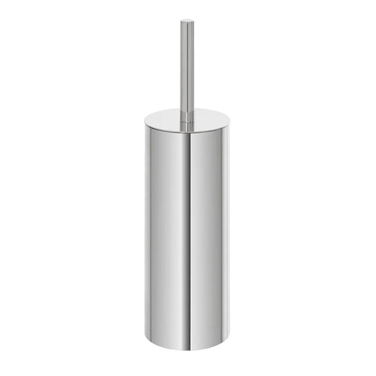 Portascopino tondo in acciaio inox con setole nere e secchio estraibile