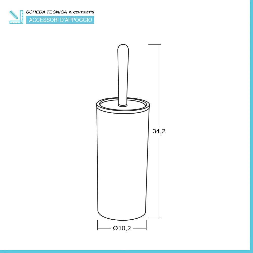 Portascopino wc Bianco dettagli effetto legno serie Blob